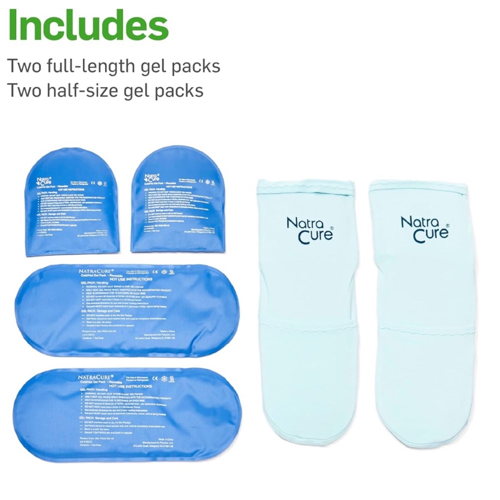 New NatraCure Cold Therapy Socks - Reusable Gel Ice Frozen Slippers small/medium